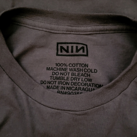 Nine Inch Nails Classic Logo Charcoal Tee - Picture 3 of 4